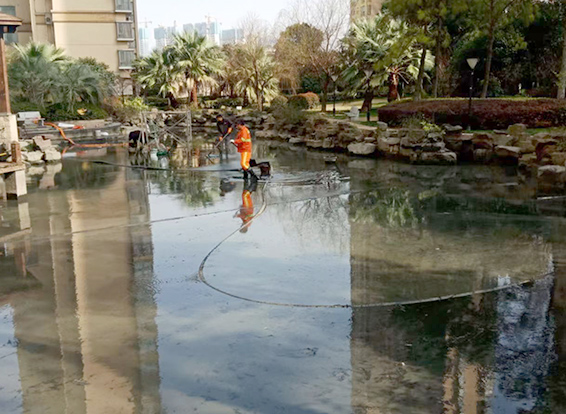 莲都景观池淤泥清理